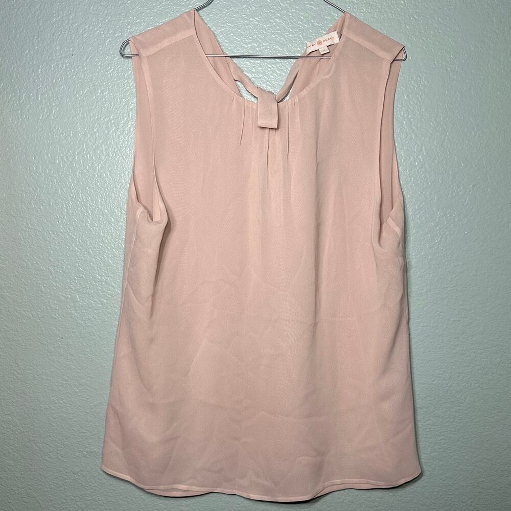 Tory Burch Baby Pink Silk Sleeveless Blouse Top Size 14